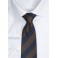 Klassisk og moderne stribet slips - navy/brun
