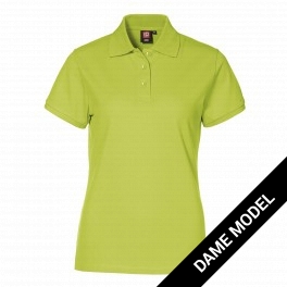 ID Poloshirt, pique med stretch, figursyet, dame, lime