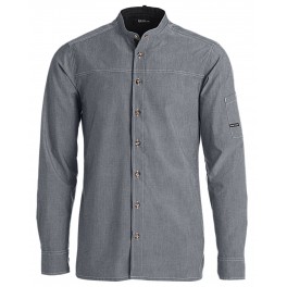 Kokke-/service skjorte, modern fit med langt ærme, grå