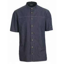 Kokke-/service skjorte, modern fit med kort ærme, mørk blå