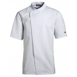 Unisex kokke-/tjenerjakke i klassisk design med kort ærme, hvid