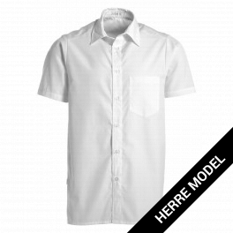Klassisk Herreskjorte med korte ærmer, hvid