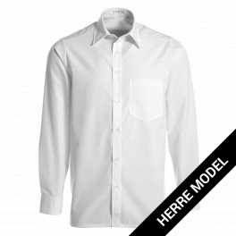 Klassisk Herreskjorte med lange ærmer, hvid