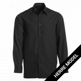 Klassisk Herreskjorte med lange ærmer, sort