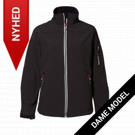 Sporty softshell jakke med/kontrast, vind- og vandtæt, sort