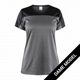 Craft dame T-shirt to-farvet i moderne design, grå/sort