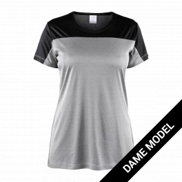 Craft dame T-shirt to-farvet i moderne design, lys grå/sort
