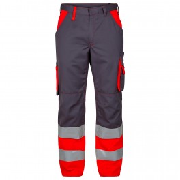 F. Engel Safety arbejdsbukser to farvet, klasse 1., grå/rød