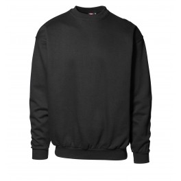 Klassisk sweatshirt med rund hals og børstet inderside, sort