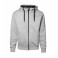 Smart Hættesweatshirt med lynlås og fleeceinderside, grå 
