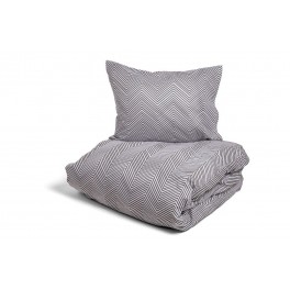 Kosta sengesæt i sildebensmønster, 100% bomuld, grå