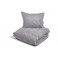 Kosta sengesæt i sildebensmønster, 100% bomuld, grå