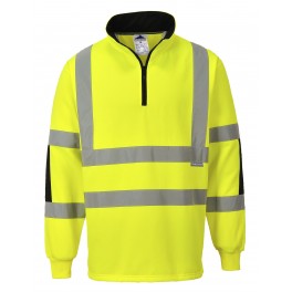 Sweatshirt Hi-Vis med zip-lynlås og refleks, gul